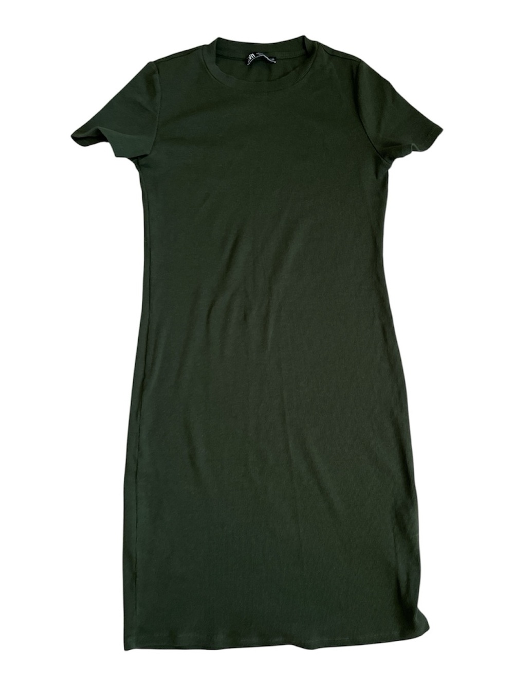 Women’s Olive Green Short-Sleeve Midi Dress Size L